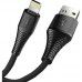 Кабель USB ROCK RCB0557 Lightning Hi-Tensile 1.2м
